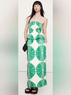 Banana Republic Poplin Trapeze Tank & Pull On Maxi Skirt 2 Piece Set 100% Linen